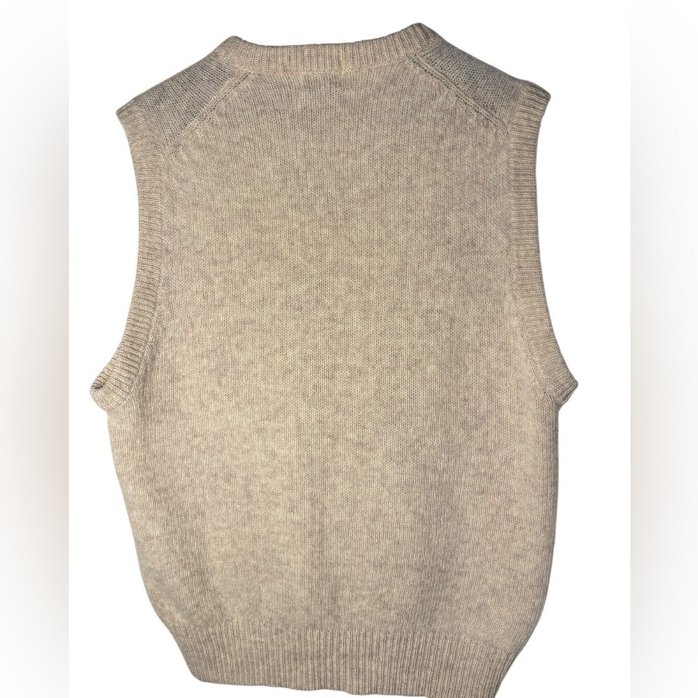 Michael Jordan cream sweater vest 100% pure new Wool Size Large VTG Y2K - Picture 7 of 13